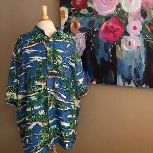Hawaiian Company 100% Silk Aloha Shirt XL | Tropical Island Resort Vacation Luau